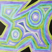 Abstract inspired by Jim Lambie- Foundational Drawing Pathway
