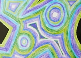 Abstract inspired by Jim Lambie- Foundational Drawing Pathway